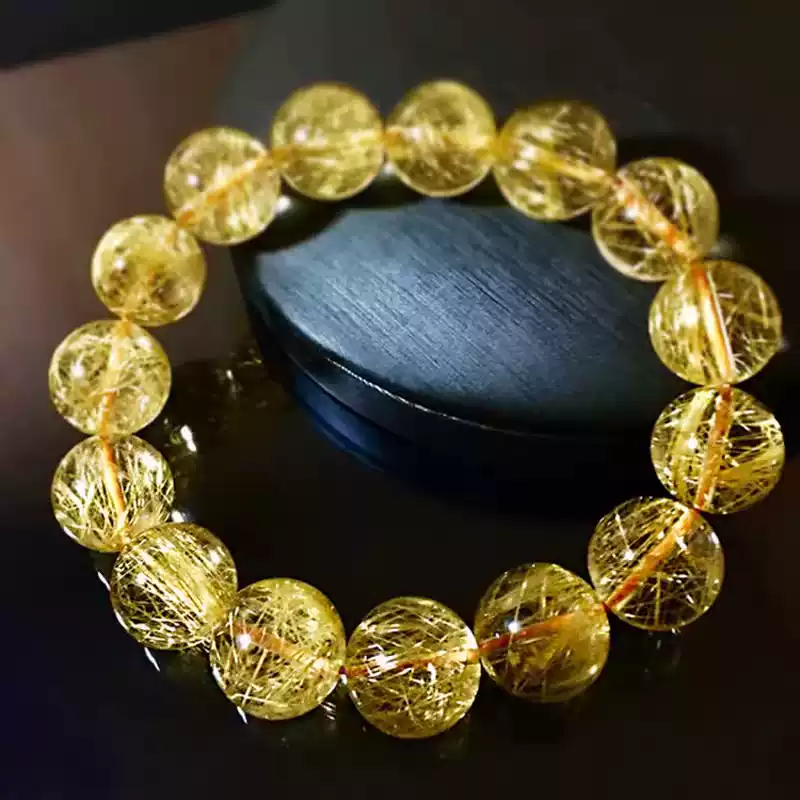TangCraft Golden Rutilated Quartz Bracelet — ABUNDANCE crystal beads