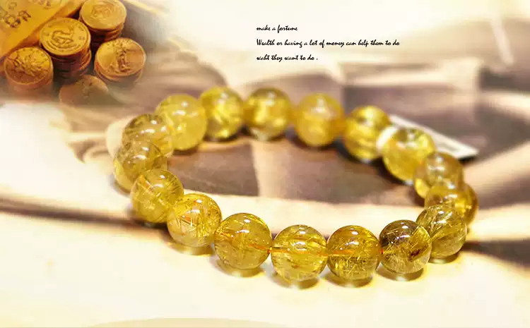 TangCraft Golden Rutilated Quartz Bracelet — ABUNDANCE crystal beads detail 6