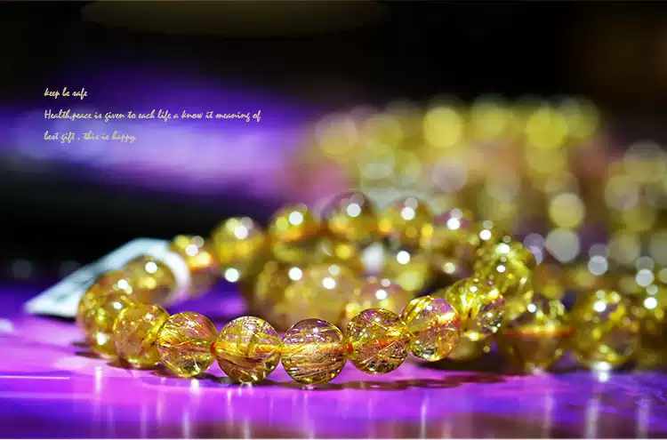 TangCraft Golden Rutilated Quartz Bracelet — ABUNDANCE crystal beads detail 9